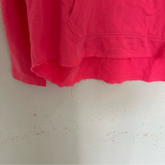 Victoria’s Secret PINK Neon Pink Quarter Zip Raw Hem Sz L - Picture 2 of 4